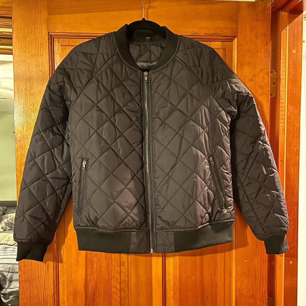 Black quilted jacket